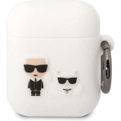 Karl Lagerfeld Choupette Silicone Case White (Apple AirPods / AirPods 2)
